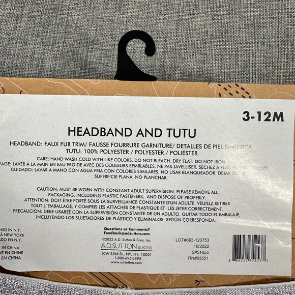 NEW! Baby Essentials Headband & Tutu Bunny Pink Purple Blue‎ Yellow  3-12 months - Picture 7 of 9